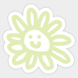 Soft Yellow Daisy Flower Smiley Face Sticker